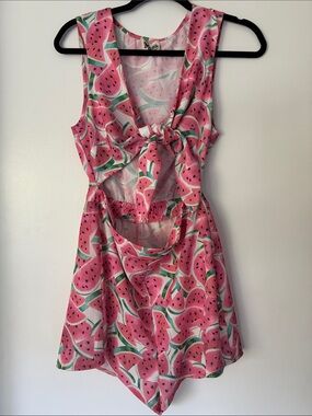Show Me Your MuMu Watermelon tie front Front  tank top Romper size medium